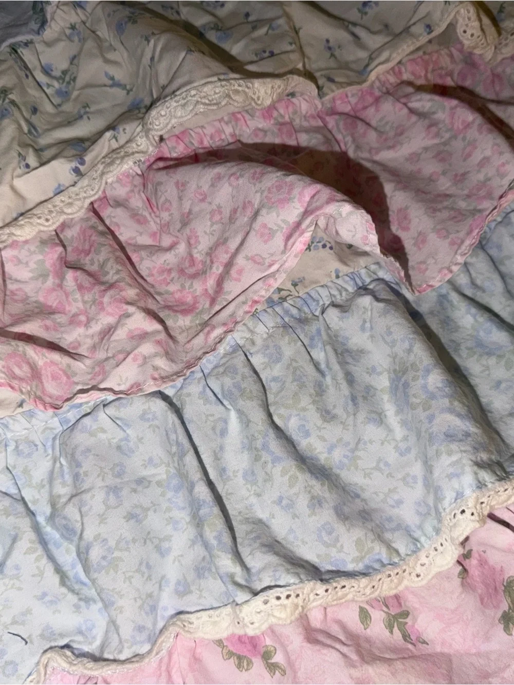 Love Shack Fancy x Pottery Barn Teen Floral Ruffle Pillowcase in Pastel Colors